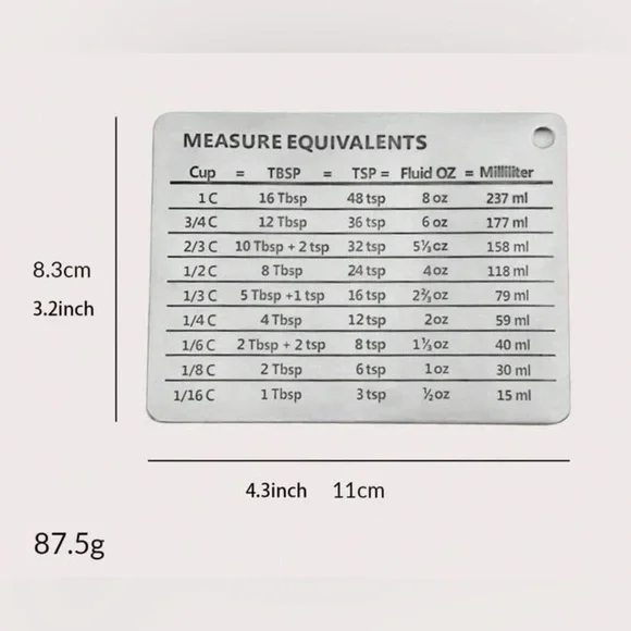 NEW STAINLESS STEEL MAGNETIC MEASURE EQUIVALENTS MAGNET - Picture 6 of 7